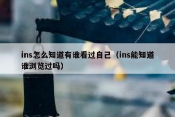 ins怎么知道有谁看过自己（ins能知道谁浏览过吗）