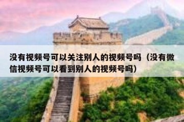 没有视频号可以关注别人的视频号吗（没有微信视频号可以看到别人的视频号吗）