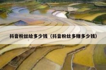 抖音粉丝给多少钱（抖音粉丝多赚多少钱）