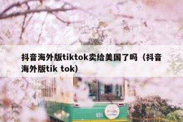 抖音海外版tiktok卖给美国了吗（抖音海外版tik tok）