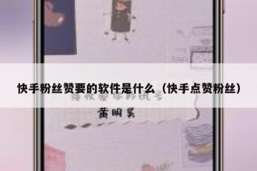 快手粉丝赞要的软件是什么（快手点赞粉丝）