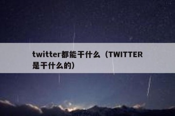 twitter都能干什么（TWITTER是干什么的）