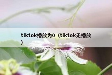 tiktok播放为0（tiktok无播放）