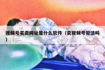 视频号买卖网址是什么软件（卖视频号犯法吗）