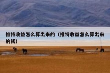 推特收益怎么算出来的（推特收益怎么算出来的钱）