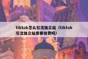 tiktok怎么引流独立站（tiktok引流独立站需要收费吗）