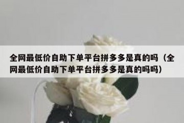 全网最低价自助下单平台拼多多是真的吗（全网最低价自助下单平台拼多多是真的吗吗）