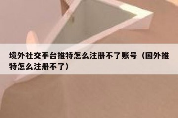 境外社交平台推特怎么注册不了账号（国外推特怎么注册不了）