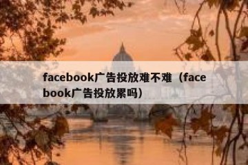 facebook广告投放难不难（facebook广告投放累吗）