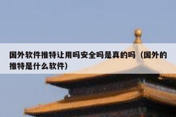 国外软件推特让用吗安全吗是真的吗（国外的推特是什么软件）