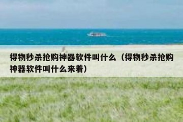 得物秒杀抢购神器软件叫什么（得物秒杀抢购神器软件叫什么来着）