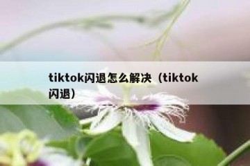 tiktok闪退怎么解决（tiktok 闪退）