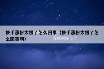 快手涨粉太慢了怎么回事（快手涨粉太慢了怎么回事啊）