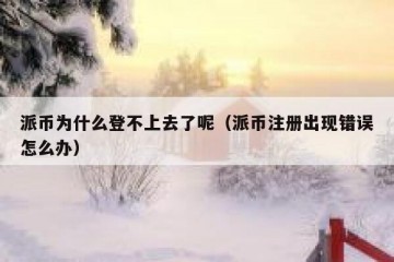 派币为什么登不上去了呢（派币注册出现错误怎么办）