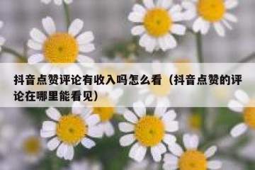 抖音点赞评论有收入吗怎么看（抖音点赞的评论在哪里能看见）