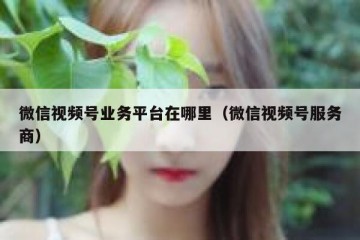微信视频号业务平台在哪里（微信视频号服务商）
