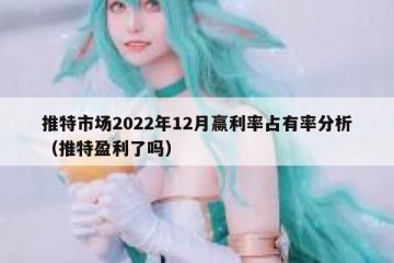 推特市场2022年12月赢利率占有率分析（推特盈利了吗）