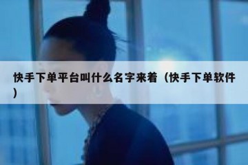 快手下单平台叫什么名字来着（快手下单软件）