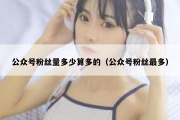 公众号粉丝量多少算多的（公众号粉丝最多）