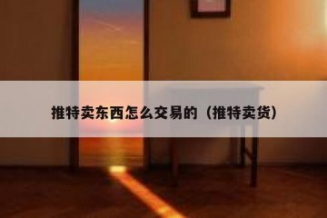 推特卖东西怎么交易的（推特卖货）