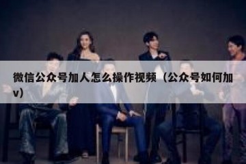 微信公众号加人怎么操作视频（公众号如何加v）