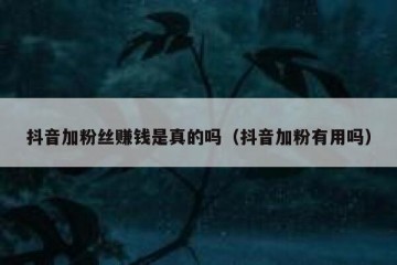 抖音加粉丝赚钱是真的吗（抖音加粉有用吗）