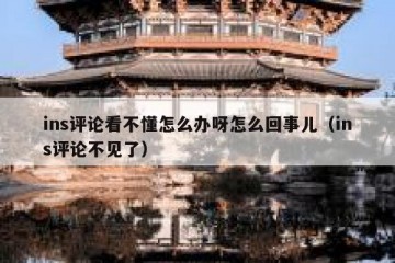 ins评论看不懂怎么办呀怎么回事儿（ins评论不见了）