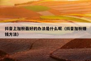 抖音上加粉最好的办法是什么呢（抖音加粉赚钱方法）