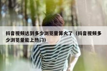 抖音视频达到多少浏览量算火了（抖音视频多少浏览量能上热门）