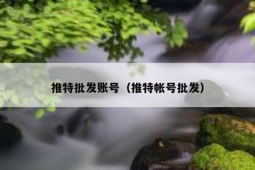 推特批发账号（推特帐号批发）