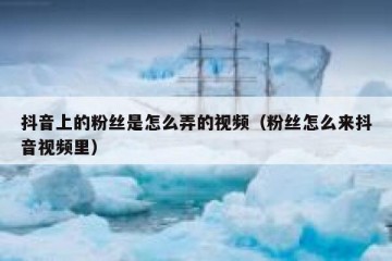 抖音上的粉丝是怎么弄的视频（粉丝怎么来抖音视频里）