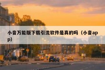 小音万能版下载引流软件是真的吗（小音app）