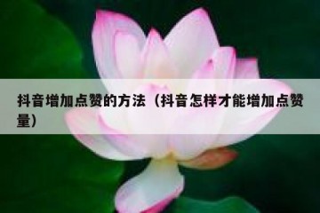 抖音增加点赞的方法（抖音怎样才能增加点赞量）