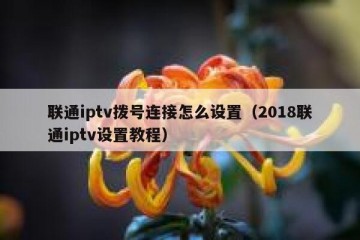 联通iptv拨号连接怎么设置（2018联通iptv设置教程）