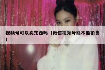 视频号可以卖东西吗（微信视频号能不能销售）