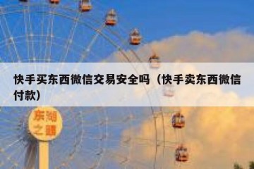快手买东西微信交易安全吗（快手卖东西微信付款）