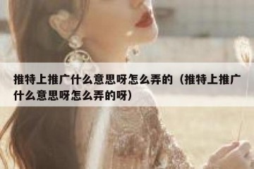 推特上推广什么意思呀怎么弄的（推特上推广什么意思呀怎么弄的呀）