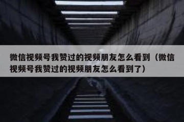 微信视频号我赞过的视频朋友怎么看到（微信视频号我赞过的视频朋友怎么看到了）