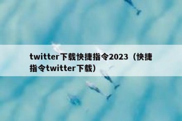 twitter下载快捷指令2023（快捷指令twitter下载）