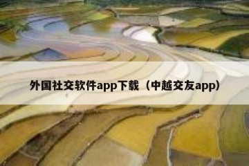 外国社交软件app下载（中越交友app）