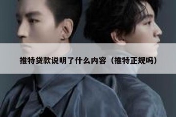 推特贷款说明了什么内容（推特正规吗）