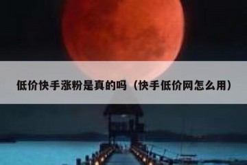 低价快手涨粉是真的吗（快手低价网怎么用）