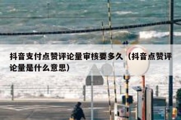 抖音支付点赞评论量审核要多久（抖音点赞评论量是什么意思）