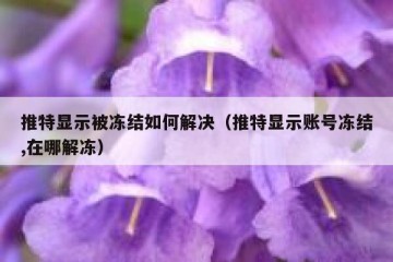 推特显示被冻结如何解决（推特显示账号冻结,在哪解冻）