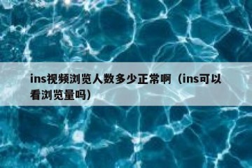 ins视频浏览人数多少正常啊（ins可以看浏览量吗）