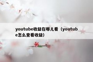 youtube收益在哪儿看（youtube怎么查看收益）