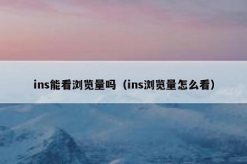 ins能看浏览量吗（ins浏览量怎么看）