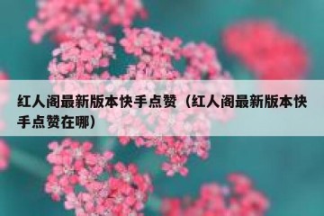 红人阁最新版本快手点赞（红人阁最新版本快手点赞在哪）