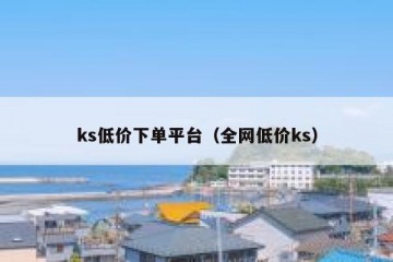 ks低价下单平台（全网低价ks）