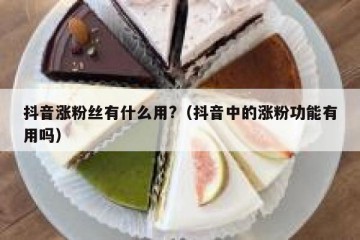 抖音涨粉丝有什么用?（抖音中的涨粉功能有用吗）